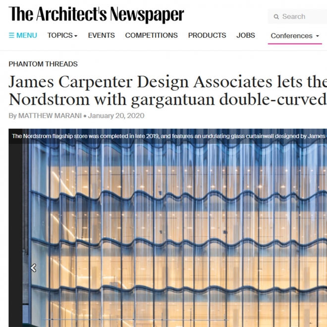 NORDSTROM’S WAVE WALL FEATURED IN ARCHITECT’S NEWSPAPER